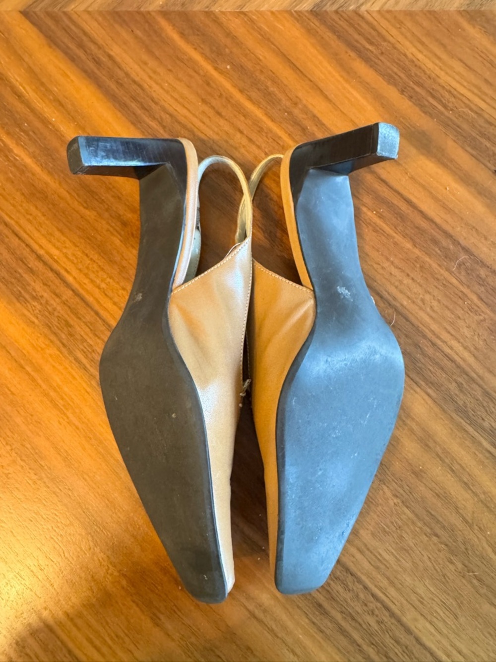 Franco Sarto Tan Leather Slingback Heels Size 8 - Picture 7 of 14